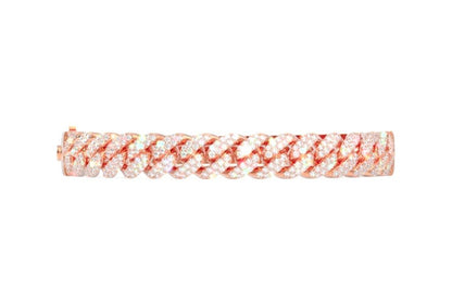 SMALL CUBAN BANGLE BRACELET 14K   1.50CTW