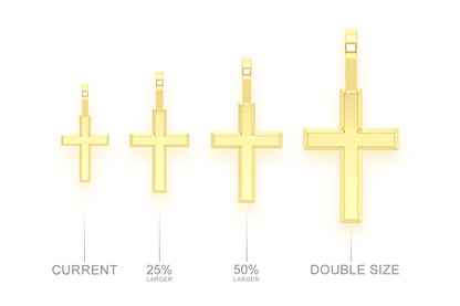ANGLED CROSS PENDANT 14K SOLID GOLD