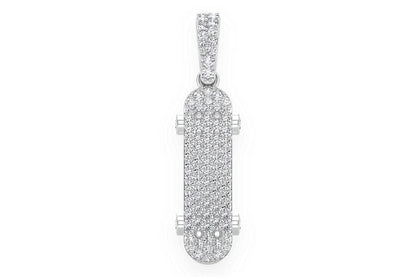 SKATEBOARD DIAMOND PENDANT 14K SOLID GOLD 0.35CTW