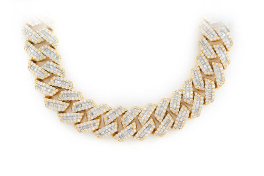 COLIER MIAMI CUBAN LINK CU DIAMANTE, 17 MM, AUR MASIV DE 14K, 53.65 CT