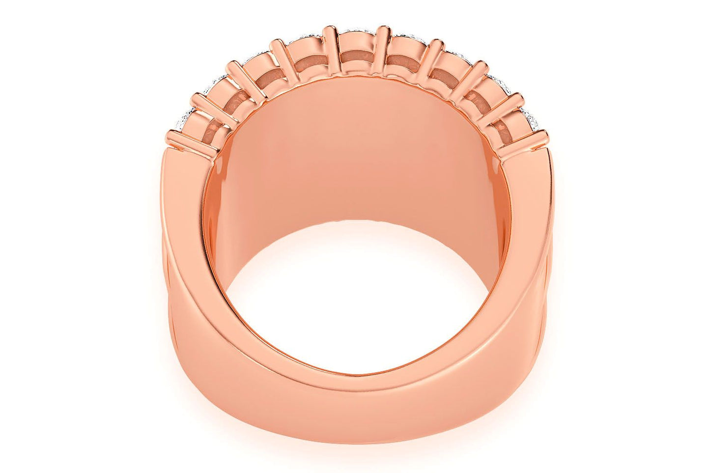 SUPER THREE ROW ROUND & BAGUETTE DIAMOND RING 14K SOLID GOLD 5.25CTW