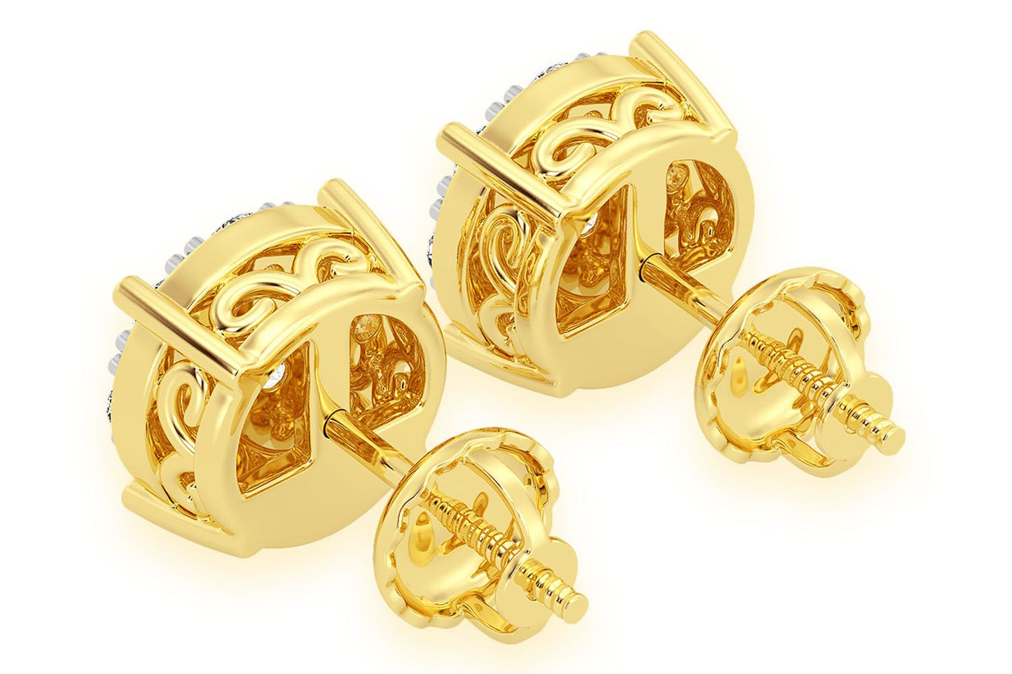 CERCEI CU DIAMANT ȘTIF, MOZAIC, 1.50CTW, AUR MASIV DE 14K