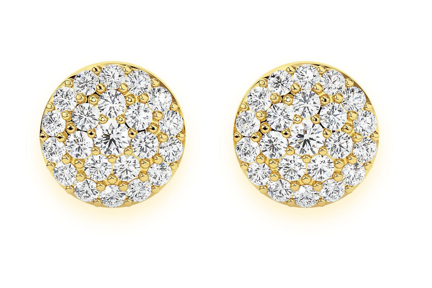 DOT STUD DIAMOND EARRINGS 14K SOLID GOLD 0.15CTW