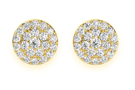 DOT STUD DIAMOND EARRINGS 14K SOLID GOLD 0.15CTW
