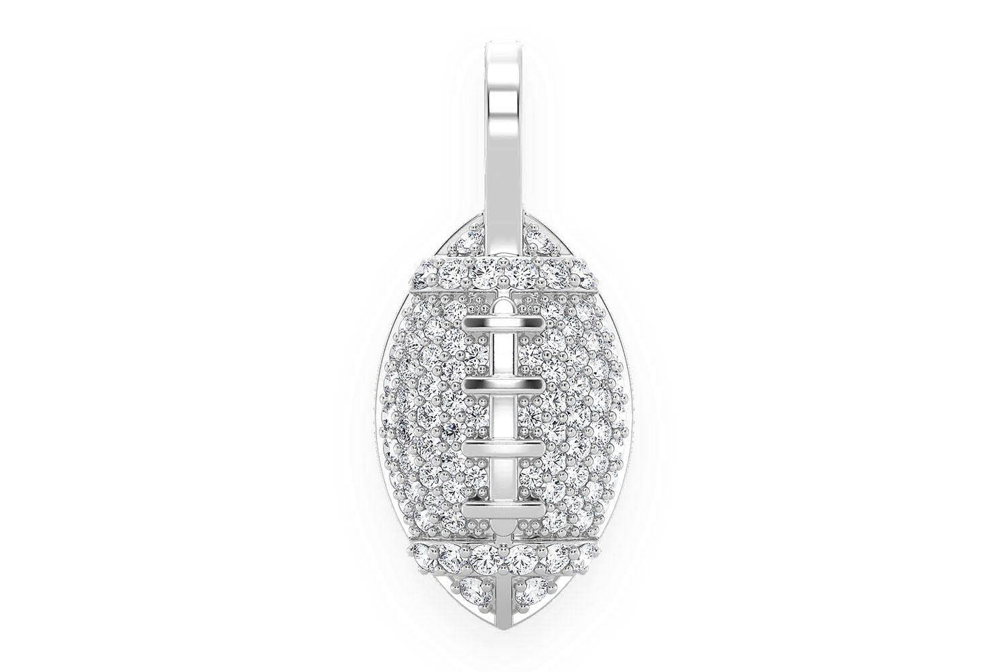 AMERICAN FOOTBALL DIAMOND PENDANT 14K SOLID GOLD .40CTW