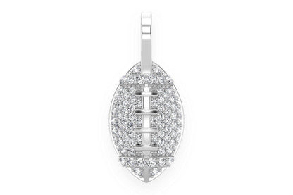AMERICAN FOOTBALL DIAMOND PENDANT 14K SOLID GOLD .40CTW