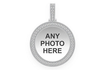 3 ROW MIRACLE SET PICTURE PENDANT 14K SOLID GOLD 2.10CTW
