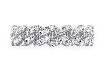 CUBAN DIAMOND RING 14K SOLID GOLD 0.55CTW