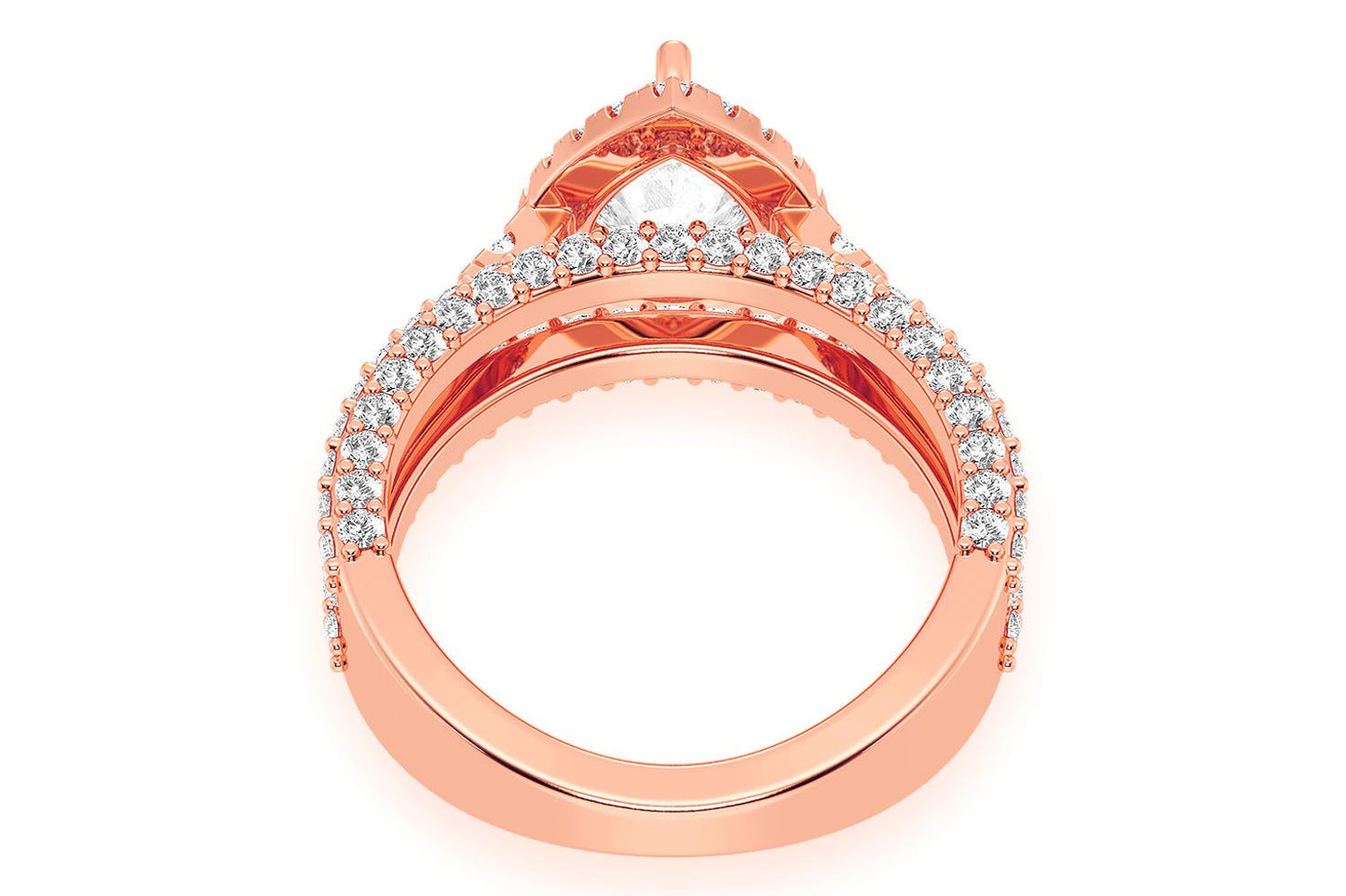 1.50CT PEAR SOLITAIRE - THREE ROW - DIAMOND ENGAGEMENT RING