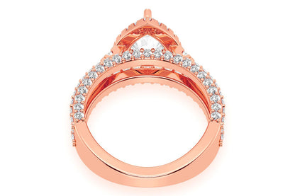 1.50CT PEAR SOLITAIRE - THREE ROW - DIAMOND ENGAGEMENT RING