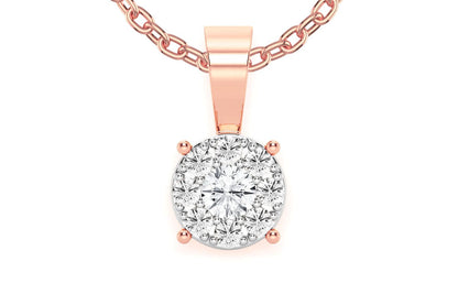 MOSAIC DIAMOND PENDANT 14K SOLID GOLD 0.25CTW