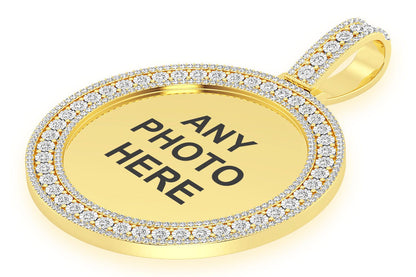 3 ROW MIRACLE SET PICTURE PENDANT 14K SOLID GOLD 2.10CTW