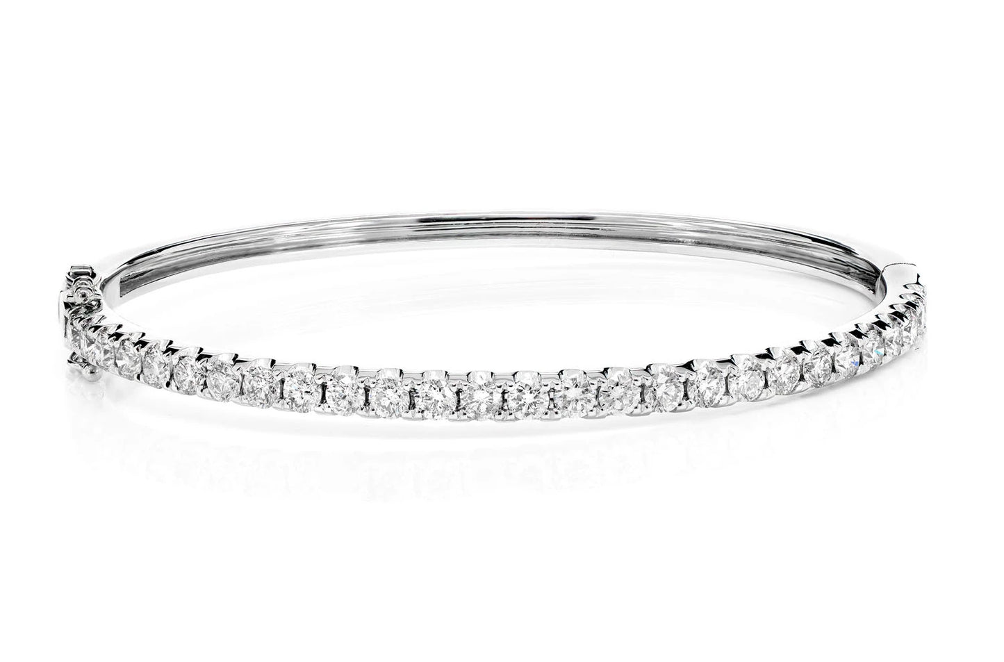DIAMOND HINGED BANGLE BRACELET SOLID GOLD 2.50CTW