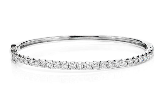 BRĂȚARĂ CU DIAMANTE, CU BALAMA, AUR MASIV 2.50CT 