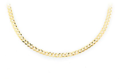 2.5MM FLAT CURB LINK 14K SOLID GOLD CHAIN