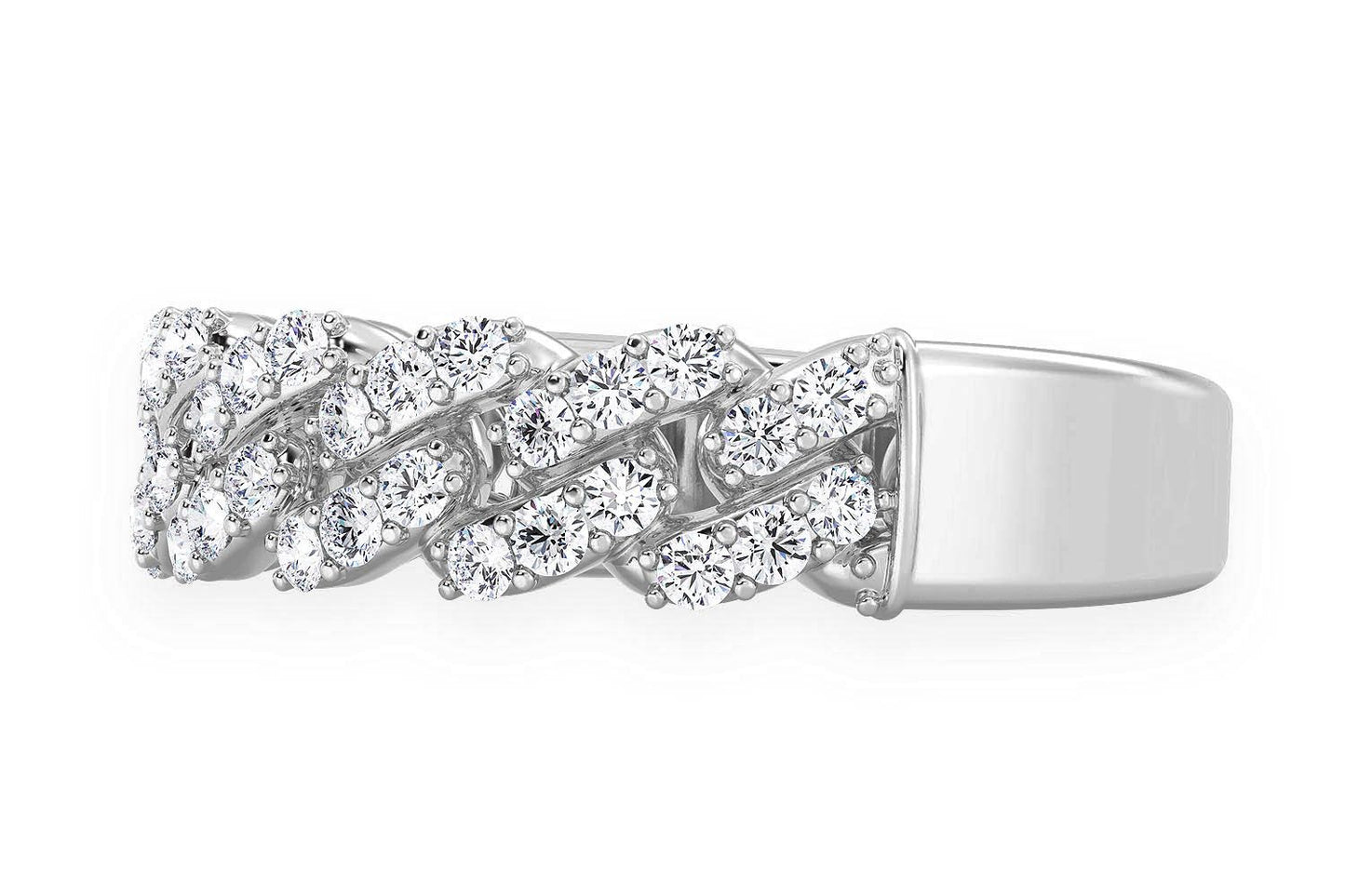 CUBAN DIAMOND RING 14K SOLID GOLD 0.55CTW