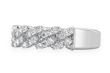 CUBAN DIAMOND RING 14K SOLID GOLD 0.55CTW