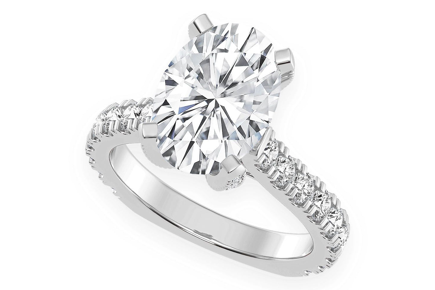 THINN - 3.00CT OVAL DIAMOND ENGAGEMENT RING 14K SOLID GOLD