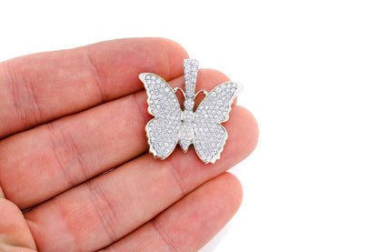 PANDANT CU DIAMANT FLUTURE, AUR MASIV DE 14K, 2.25 CT