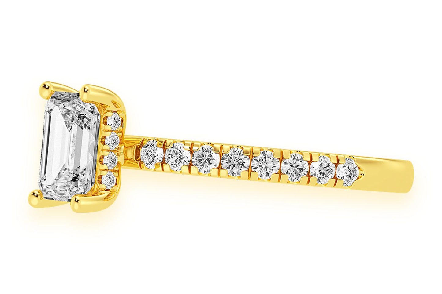 THINN - 0.75CT EMERALD CUT SOLITAIRE - DIAMOND ENGAGEMENT RING