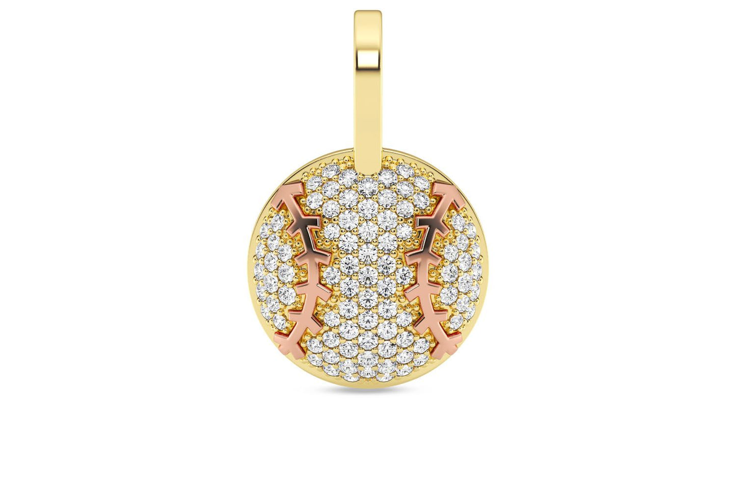 PANDANTIV CU DIAMANT BASEBALL, AUR MASIV DE 14K, 0.33CT