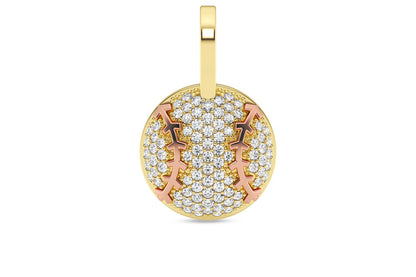 PANDANTIV CU DIAMANT BASEBALL, AUR MASIV DE 14K, 0.33CT