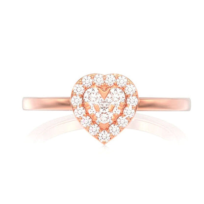 INEL MOZAIC CU INIMĂ ȘI DIAMANT, AUR MASIV DE 14K, 0.25CT