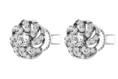 SPIRAL DOME DIAMOND STUD EARRINGS 14K SOLID GOLD 0.25CTW