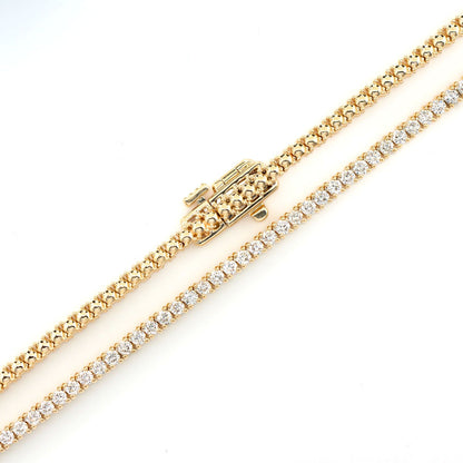 DIAMOND TENNIS NECKLACE SOLID GOLD 2.85CTW