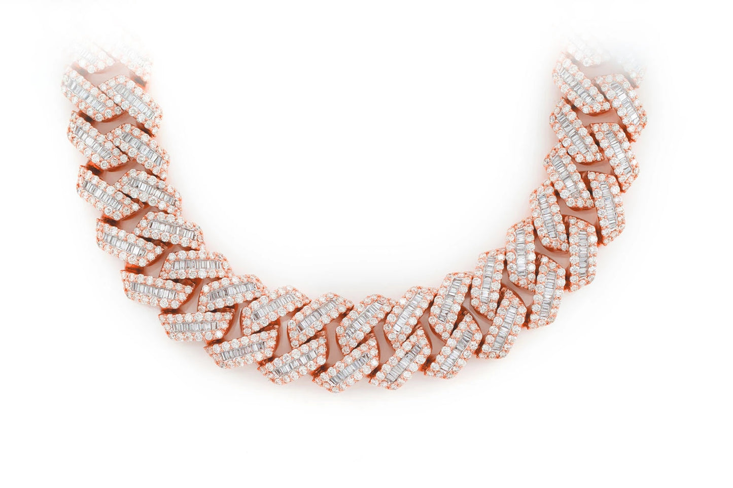 17MM RAISED BAGUETTE MIAMI CUBAN LINK DIAMOND NECKLACE 14K SOLID GOLD 53.65CTW