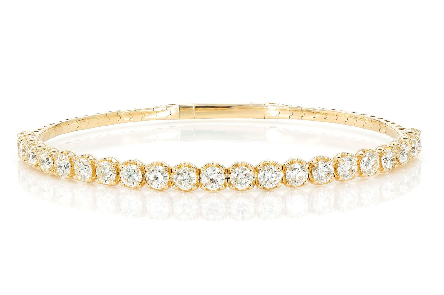 15PT DIAMOND FLEX BANGLE TENNIS BRACELET 3.75CTW 14K SOLID GOLD
