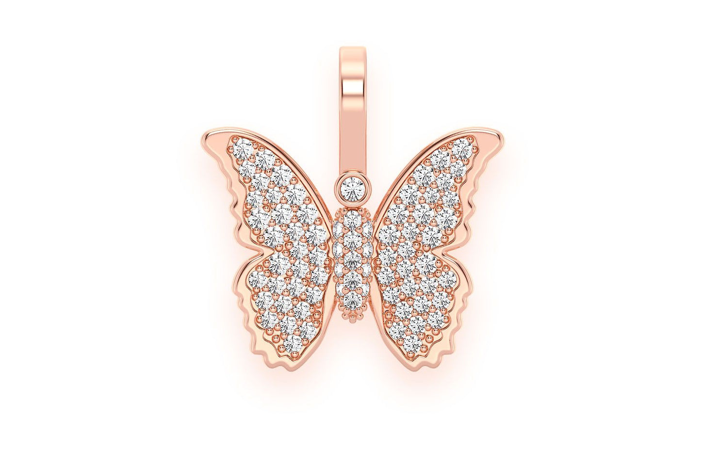 PANDANT CU DIAMANT FLUTURE, AUR MASIV DE 14K, 0.40CT