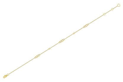 GRADUATED DIAMOND BRACELET 14K SOLID GOLD 0.30CTW