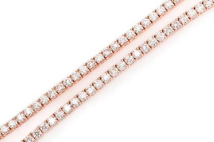7PT PRONG SET TENNIS NECKLACE 14K   13.50CTW