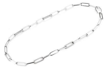 COLIER CU DIAMANTE ALTERNATIVE, LEGĂTURĂ ROLO, 44,5 cm, AUR MASIV DE 14K, 3,00 CT