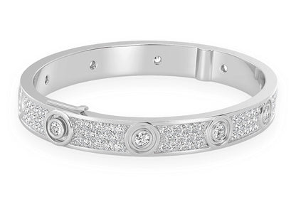 FULL DIAMOND ETERNITY DIAMOND BANGLE 14K SOLID GOLD 6.05CTW
