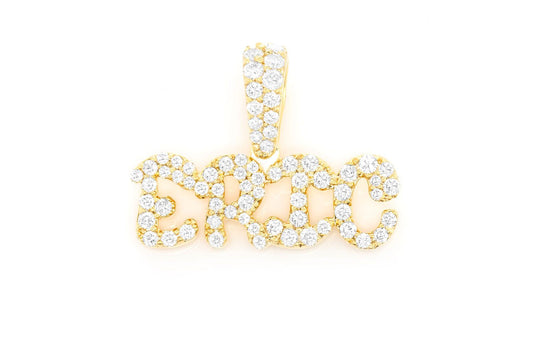 ERIC CUSTOM NAMEPLATE DIAMOND PENDANT 14K SOLID GOLD