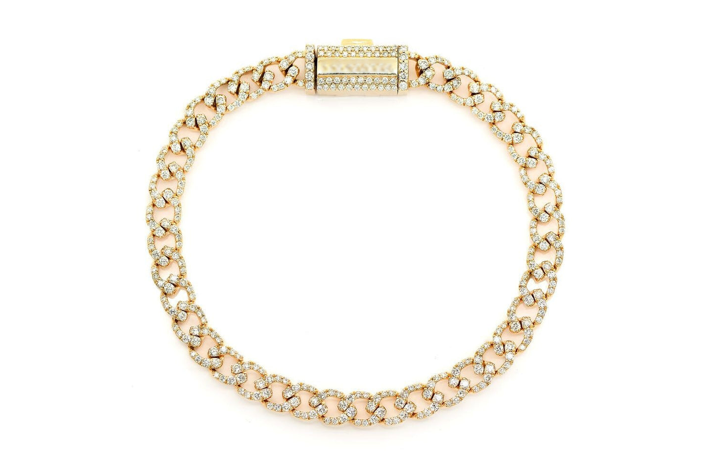 6MM ELONGATED MIAMI CUBAN DIAMOND BRACELET 14K SOLID GOLD 3.75CTW