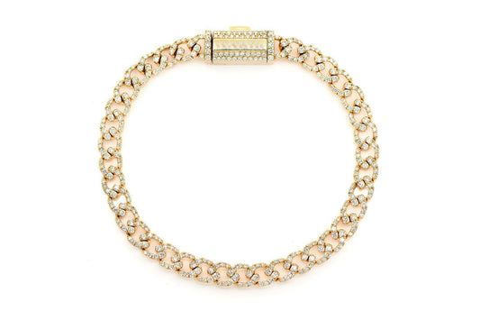 6MM ELONGATED MIAMI CUBAN DIAMOND BRACELET 14K SOLID GOLD 3.75CTW