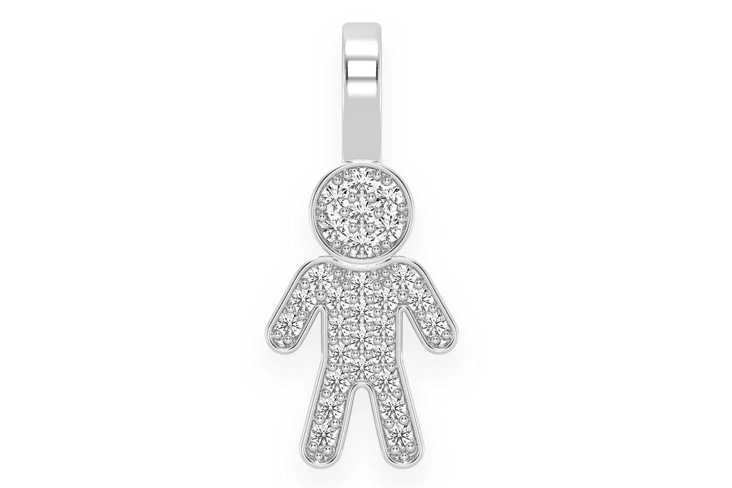 BOY DIAMOND PENDANT 14K SOLID GOLD 0.10CTW