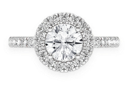 THAV - .75CT ROUND - SCALLOP HALO ONE ROW- DIAMOND ENGAGEMENT RING