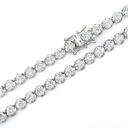 16PT CROWN SET DIAMOND TENNIS NECKLACE 14K SOLID GOLD 17.00CTW