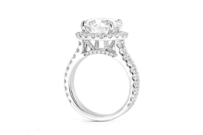 5.01CT ROUND HALO DIAMOND ENGAGEMENT RING 14K SOLID GOLD 6.69CTW