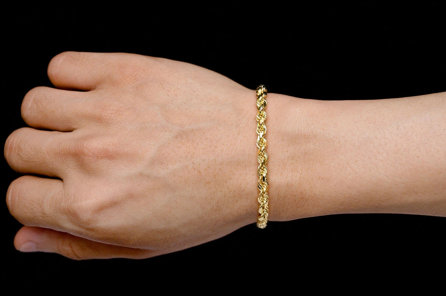 5MM ROPE - 14K SOLID GOLD BRACELET