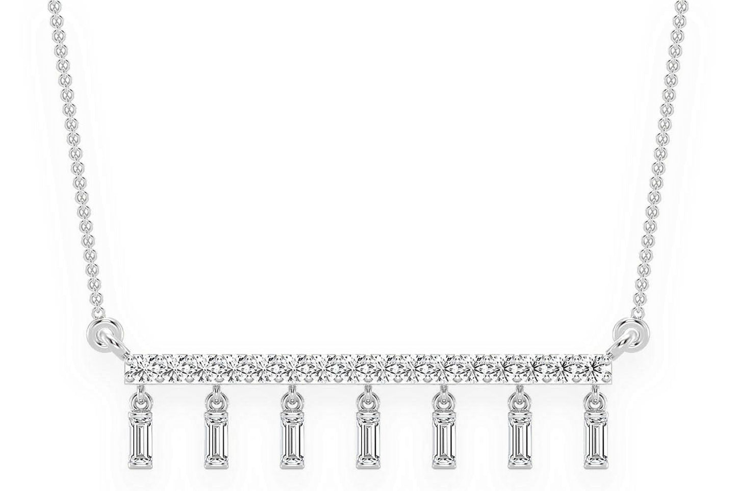 Pandantiv tip baghetă cu diamant, aur masiv de 14k, 0.45ct
