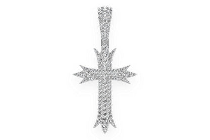 PANDANT DECO CROSS CU DIAMANT, AUR MASIV DE 14K, 3,75 CT