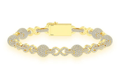 FIGURE EIGHT SPHERE DIAMOND BRACELET 14K SOLID GOLD 13.00CTW