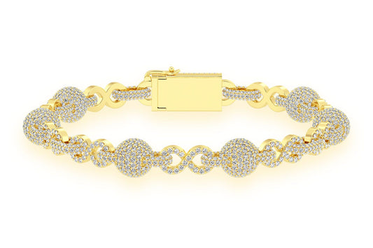 FIGURE EIGHT SPHERE DIAMOND BRACELET 14K SOLID GOLD 13.00CTW
