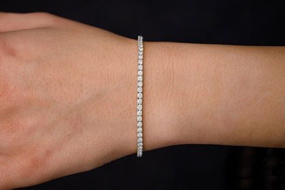 6PT PRONG SET DIAMOND TENNIS BRACELET 14K SOLID GOLD 4.60CTW