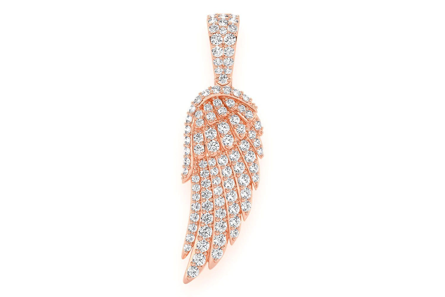PANDANT CU DIAMANT ARIPA DE ÎNGER, AUR MASIV DE 14K, 0.85CT